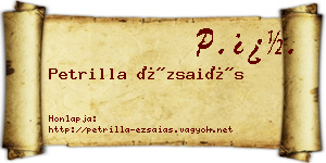 Petrilla Ézsaiás névjegykártya